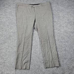 Indochino Dress Pants Mens 39x26 Gray Formal Wool Blend Suit Trousers Textured